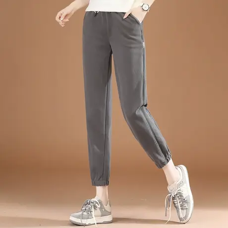 韩潮袭人松紧腰宽松运动束脚裤女2023秋季新款百搭休闲裤显瘦卫裤图片