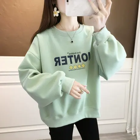 女士短款加绒卫衣女小个子秋冬2024新款爆款宽松洋气减龄外套春秋商品大图