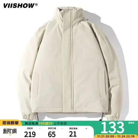 VIISHOW秋冬季加厚立领夹克男上衣潮牌夹棉衣服帅气休闲工装外套商品大图