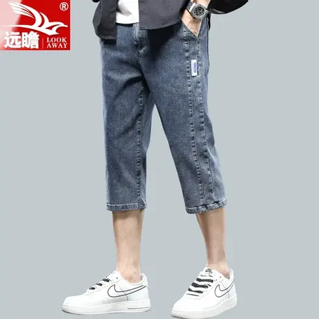 7分牛仔短裤男夏季薄款2022新款七分裤男士中裤夏天修身裤子男款商品大图