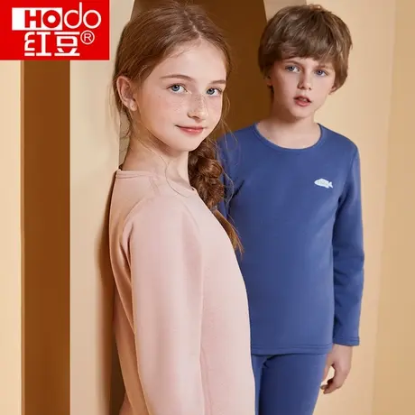 红豆儿童保暖内衣男童女童本命年中高领秋冬加绒加厚秋衣秋裤套装商品大图