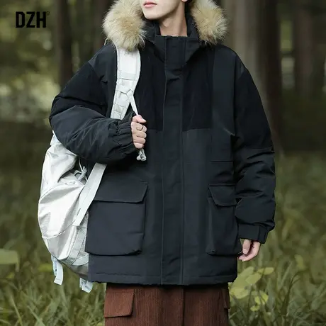 男士冲锋衣棉服工装外套男2025新款棉衣冬季衣服可拆卸派克服男款商品大图