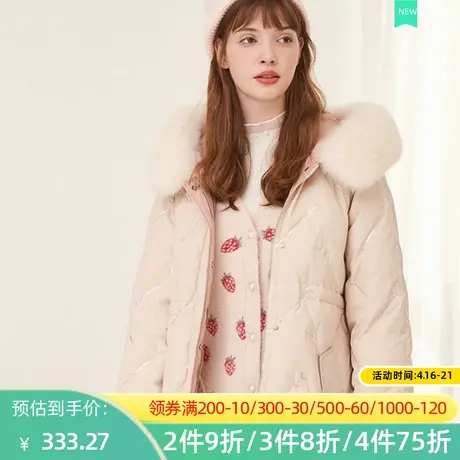 秋水伊人2022冬季新款宽松连帽时尚潮流保暖大毛领羽绒服女2A536图片