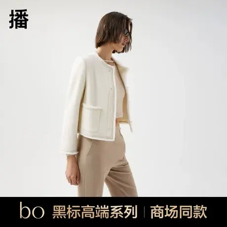 播小香风羊毛短外套商场同款时髦单排扣女装上衣BDQ3WD0304图片