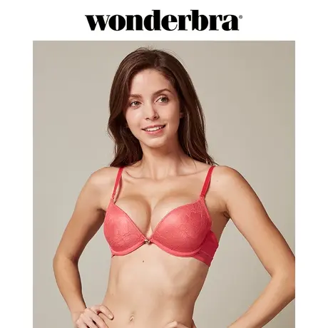 wonderbra性感粉色蕾丝文胸女 精油水袋胸罩聚拢收副乳舒适调整型商品大图