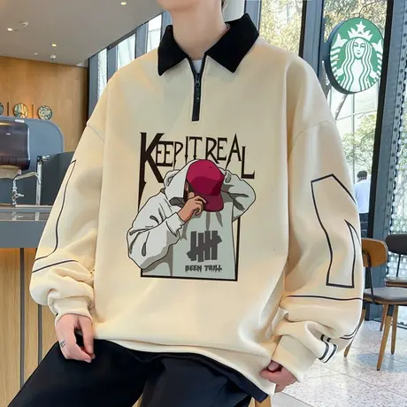 春秋季13青少年卫衣男15岁初中高中学生长袖POLO衫14帅气大童上衣商品大图