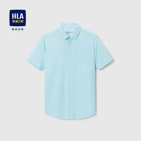 【奥莱清仓】HLA/海澜之家弹力短袖正装衬衫修身纯色商务通勤短衬商品大图