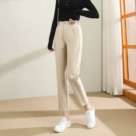 时尚气质显瘦西装裤2023年春新款女士休闲简约高腰上班族长裤商品大图