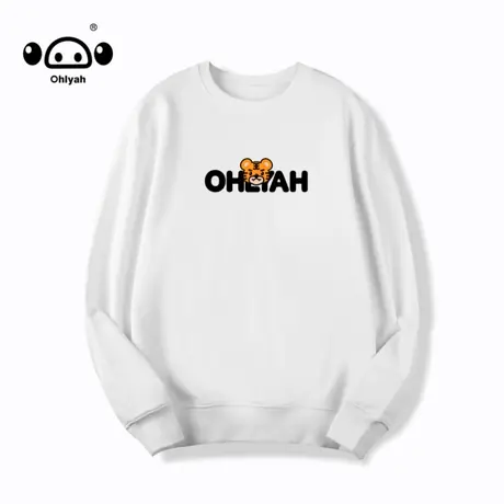 Ohlyah潮牌白色卫衣女春秋2023新年宽松韩版中长款长袖上衣ins图片