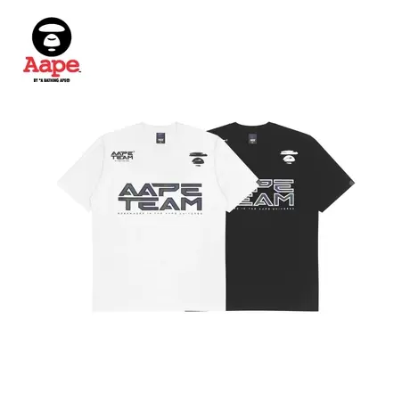 Aape旗舰店男装春夏简约印花幻彩渐变休闲短袖T恤0897XXI商品大图