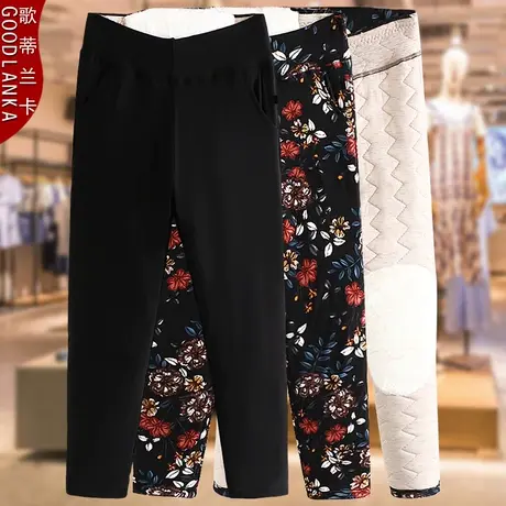 中年妈妈护腰棉裤外穿冬装2022新款中老年女士松紧腰护膝加厚长裤商品大图