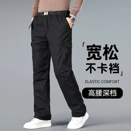 秋季工装裤男春秋款宽松直筒男士休闲裤胖子长裤加肥加大肥佬裤子商品大图