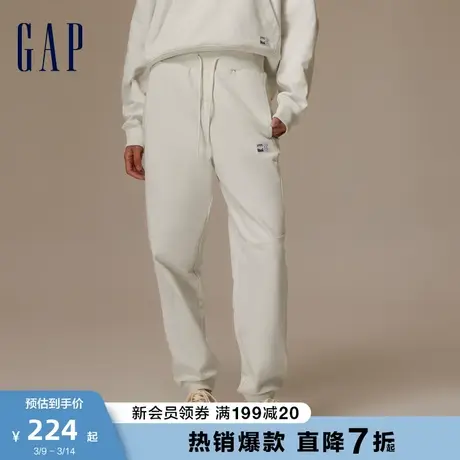 Gap女装早春LOGO高腰宽松运动罗纹束脚裤简约舒适时尚长裤810615图片