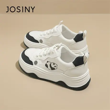 Josiny/卓诗尼小白鞋女2024新款春季厚底板鞋舒适少女风休闲鞋子商品大图