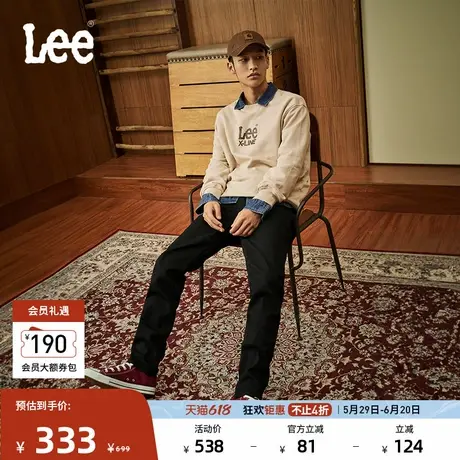 Lee春夏723修身中腰直脚黑色五袋款日常休闲男牛仔长裤LMB1007201商品大图