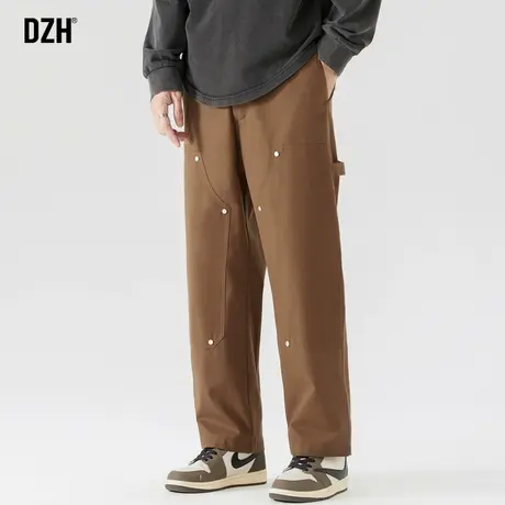 男士柳钉裤子男款美式高街秋季宽松休闲长裤百搭2023新款工装男裤图片
