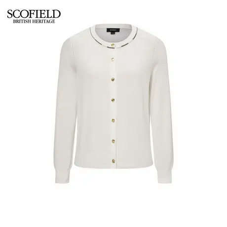 【莱赛尔】Scofield女装醋酸都市温柔风针织开衫撞色2025秋季新品商品大图