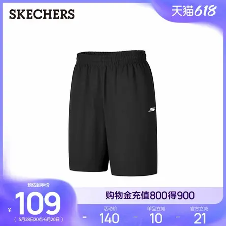 Skechers斯凯奇霓裳2025新款夏季男针织短裤直筒休闲裤弹性五分裤商品大图
