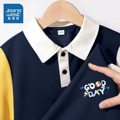 真维斯童装儿童t恤夏季速干衣中大童夏装男孩半袖男童短袖Polo衫图片