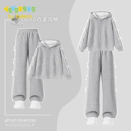 班尼路童装YBB系列女童套装秋季新款中大童休闲运动上衣女孩秋装图片