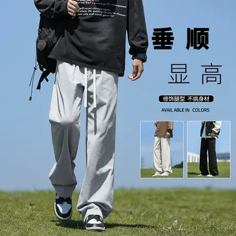 回力美式运动卫裤男士春秋季2025新款宽松直筒阔腿男生休闲长裤子商品大图