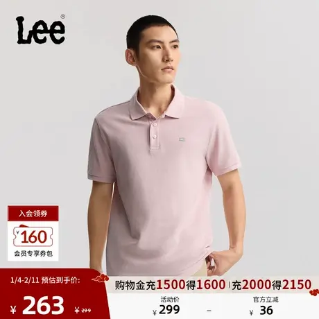 Lee26春夏新品标准版翻领小Logo徽标男短袖polo衫潮LMT012293211图片
