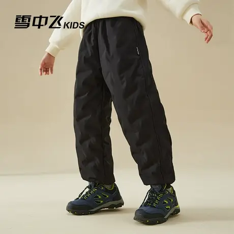 雪中飞男童羽绒裤秋冬季简约新款中大童女童压胶保暖防风儿童裤子图片