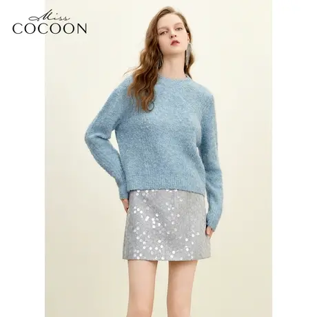 misscocoon23秋冬新款羊毛廓形肌理感软糯慵懒风宽松毛针织衫图片