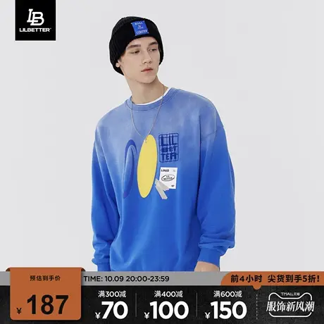 lilbette卫衣男春秋季新款套头衫oversize潮牌宽松外套高街上衣lb商品大图