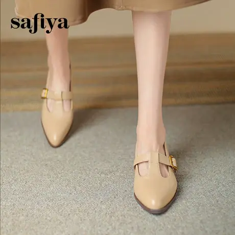 索菲娅小香玛丽珍鞋女2023新款法式晚风气质单鞋尖头英伦风小皮鞋商品大图