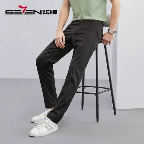 【含桑蚕丝】柒牌男装休闲裤春夏新款不易皱商务通勤上班直筒长裤图片