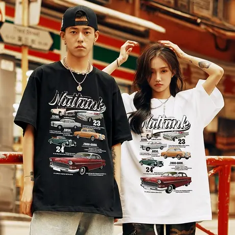 Nuthink美式街头小众设计短袖T恤男潮牌潮流oversize半袖上衣夏季商品大图