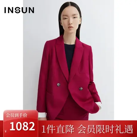 恩裳商场同款羊毛舒适简约H版型两粒扣设计职业西装女图片