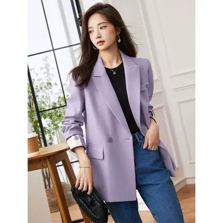 时尚气质西装长袖外套春季新款女士宽松显瘦上班族通勤上衣图片