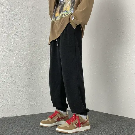 休闲裤男士卫裤夏季薄款大码宽松加肥加大胖子春秋款束脚运动裤子商品大图