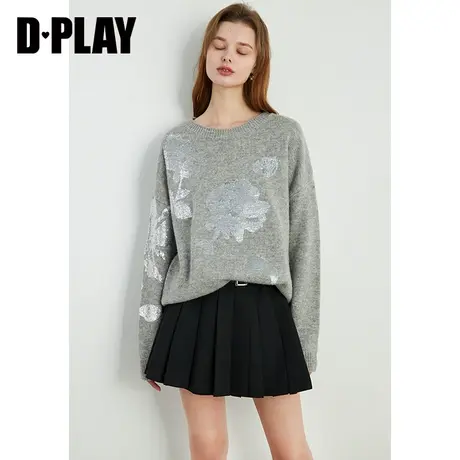 DPLAY上衣女秋冬新中式气质好看国风修身针织衫内搭毛衣女装图片