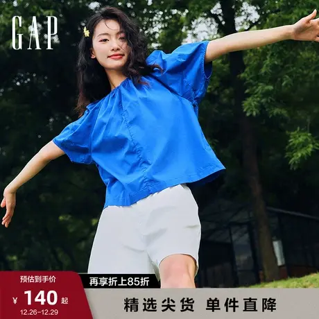 Gap女装夏季新款纯棉亲肤宽松气质泡泡袖衬衫休闲舒适上衣665315图片