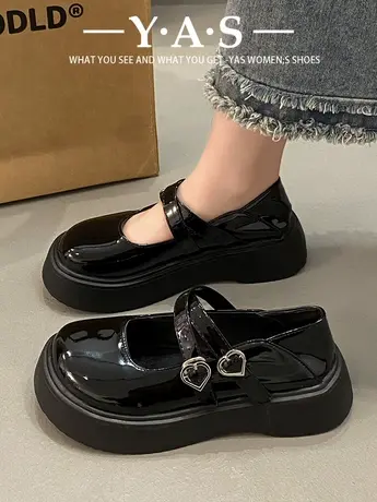 日系jk玛丽珍小皮鞋女2024秋季原宿软妹漆皮厚底松糕学生大头鞋子图片