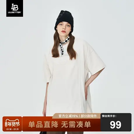 Lilbetter男士t恤夏季2024新款短袖美式复古打底衫男女同款五分袖商品大图