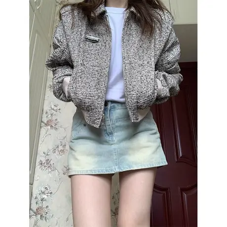 高级感超好看外套女春秋新款短款气质休闲百搭开衫独特初秋棒球服商品大图