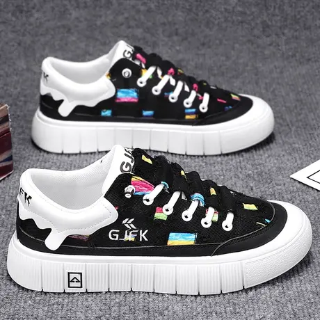 帆布男鞋春秋款2024新款潮流百搭休闲板鞋运动软底一脚蹬布鞋潮鞋商品大图