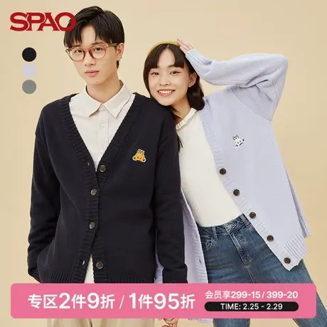 SPAOMUZIKTIGER联名小老虎韩国同款情侣闺蜜开衫毛衣SPCKC4TD02图片