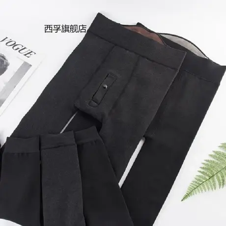 秋冬老人加肥加大打底男士保暖裤 中老年加绒加厚护腰一体棉裤商品大图