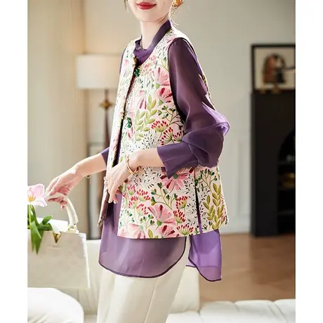 宝诗黎【新品价198元】新中式提花马甲外套ANA7001图片