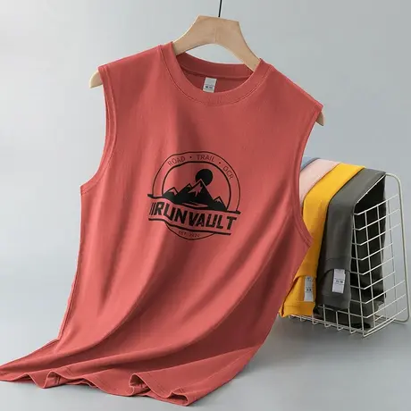 纯棉背心男士夏季外穿篮球跨栏健身全棉无袖t恤运动坎肩薄款汗衫商品大图