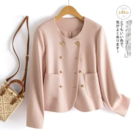 时尚气质短款外套2023年秋季新款淑女温柔宽松显瘦通勤小香风上衣图片