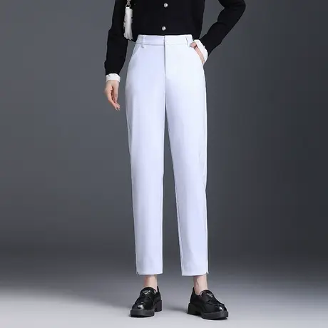 时尚九分西装裤哈伦裤女秋季2023新款显瘦小直筒萝卜裤通勤休闲裤商品大图