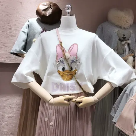 网红ins超火短袖t恤女夏装2020新款欧货潮牌女韩版宽松半袖上衣服图片