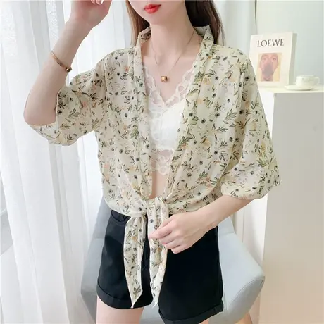 防晒衣女2023夏季新款薄款百搭雪纺开衫外套洋气防晒衫外搭中长款图片