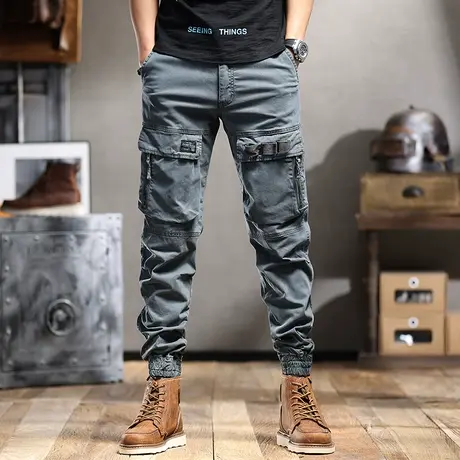 2022春夏新款美式复古户外男士口袋裤长裤工装裤休闲裤男宽松潮牌商品大图